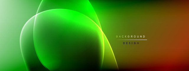 Vector abstract background - liquid bubble shapes on fluid gradient with shadows and light effects. Shiny design template for text