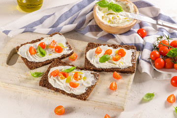 Rye bread bruschetta