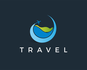 minimal travel logo template - vector illustration
