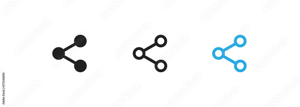 Wall mural share, isolated simple icon set. social button concept symbol in vector flat