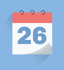 Vector Illustration. Calendar with date 26.