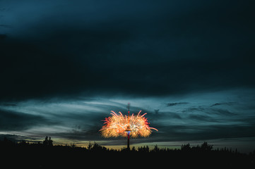 fireworks over the Tallinn TV tower
Estonian Independence Restoration Day