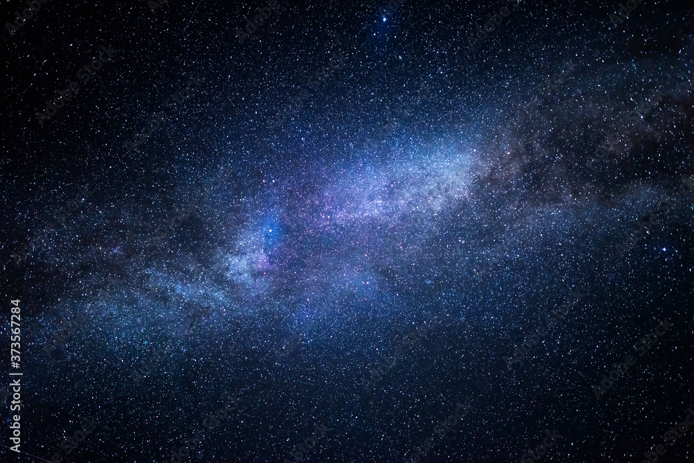 Wall mural milky way galaxy. this long exposure astronomical photograph taken in the middle of the night.