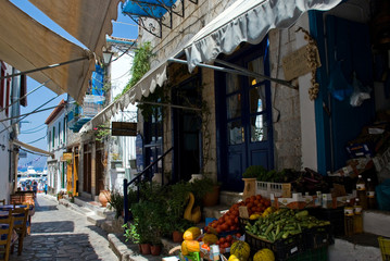 Hydra Island, Greece 2020. Vegetable vendor at Hydra 