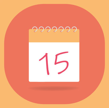 Vector Illustration. Calendar with date 15.