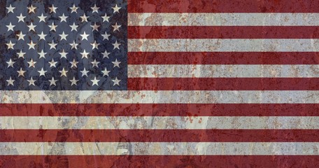 American Flag of United States of America, texturised background
