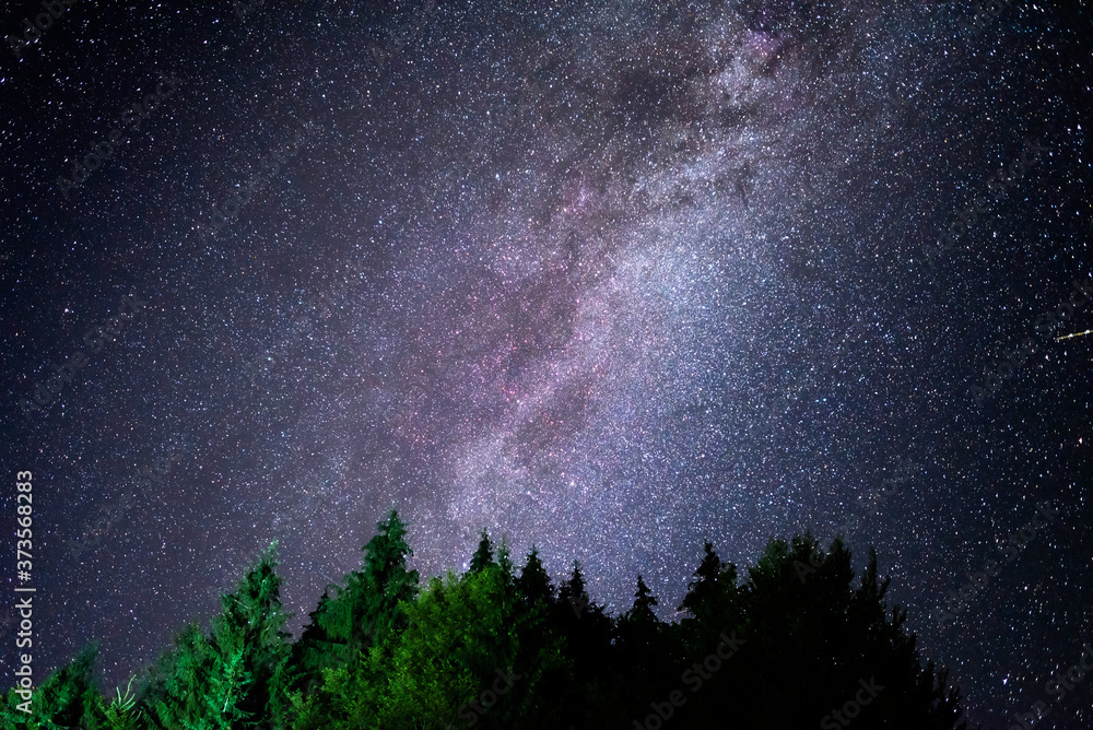 Wall mural starry sky. milky way galaxy. this long exposure astronomical photograph taken in the middle of the 