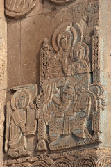 Carving on armenian church at Akdamar, Turkey