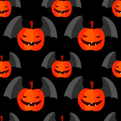 seamless pattern, illustration for Halloween, pumpkin, ornament for wallpaper, fabric, background for design