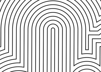 Obraz premium Modern black and white pattern of parallel curves of black lines on a white background. Modern striped vector background