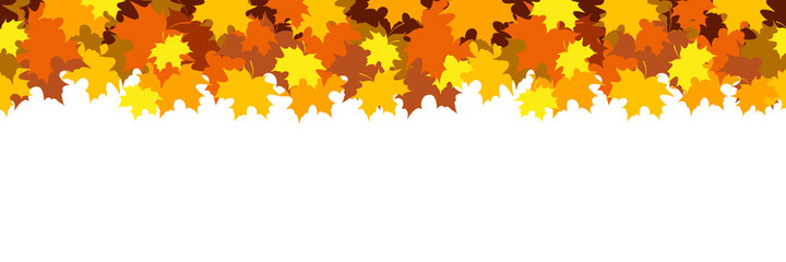 Seamless border with falling maple leaves, autumn background
