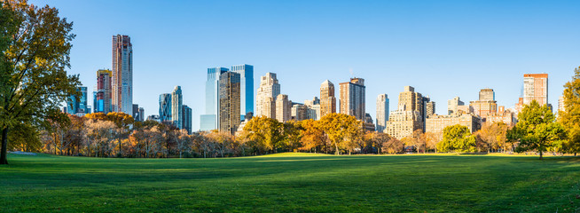Panoramic view of Central Park in autumn, New York City, USA