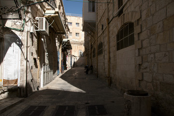 Jerusalem street travel on holy land