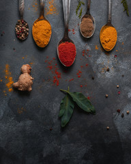 Spices, pepper and paprika