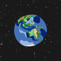 Naklejka premium Planet Earth vector illustration, Asia, Australia and Oceania part of the globe.