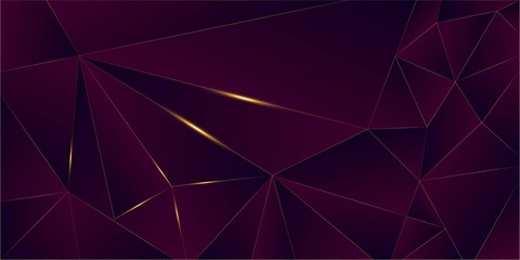 Purple Luxury Gold Background. Golden Rich VIP Triangular Frame 3D 