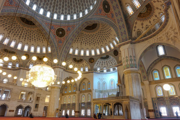 Fototapeta na wymiar Kocatepe Mosque interior details - Ankara, Turkey