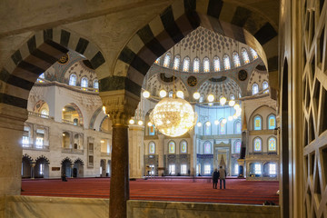 Fototapeta na wymiar Kocatepe Mosque interior details - Ankara, Turkey