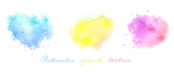 水彩背景テクスチャ　ピンク　黄色　ブルー