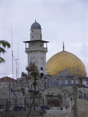 Minaret And Gold Dome of the rock
