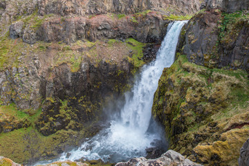 Obraz premium Gljufurarfoss waterfall in Gljufura river in Vopnafjordur in Iceland
