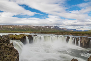 the Godafoss waterfall in north Iceland