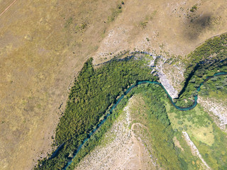 Aerial view of Iskar Panega Geopark, Bulgaria