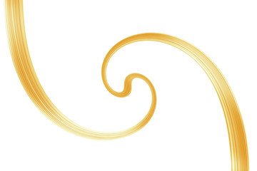 Swirled long blond hair strand on white, isolated