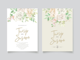 soft green floral wedding invitation card set