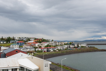 Fototapeta na wymiar Town of Borgarnes in Borgarfjordur in Iceland