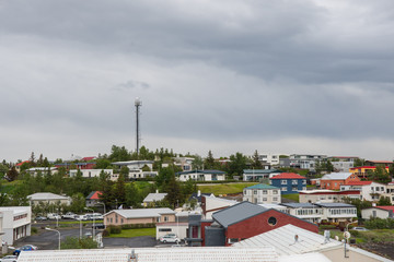 Fototapeta na wymiar Town of Borgarnes in Borgarfjordur in Iceland