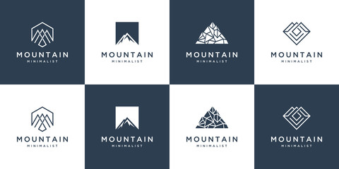 Set collection mountain logo design vector modern concept, financial, accounting, business, travel and other companies