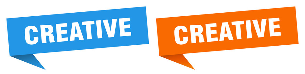 creative banner sign. creative speech bubble label set