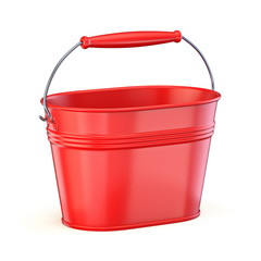 Red metal bucket 3D