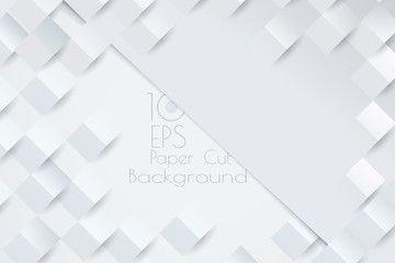 Abstract white paper cut template BG