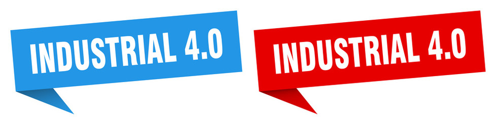 industrial 4.0 banner sign. industrial 4.0 speech bubble label set
