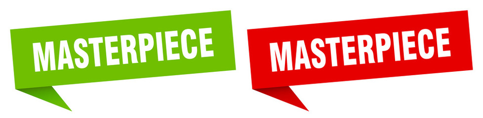masterpiece banner sign. masterpiece speech bubble label set
