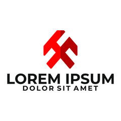 Obraz premium Initial letter TF or FT logo template with sporty line art asbtract symbol in flat design monogram illustration