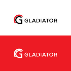 Letter G + gladiator. Gladiator logo. Icon vector.