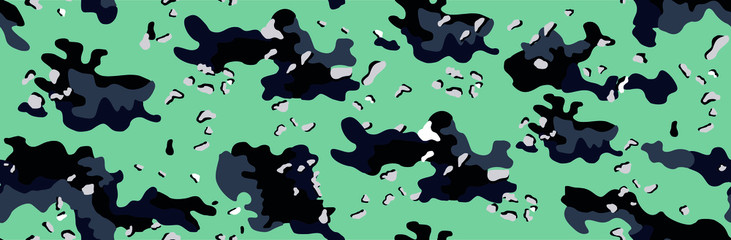 Colorful vector illustration of camouflage pattern in the armed forces style.