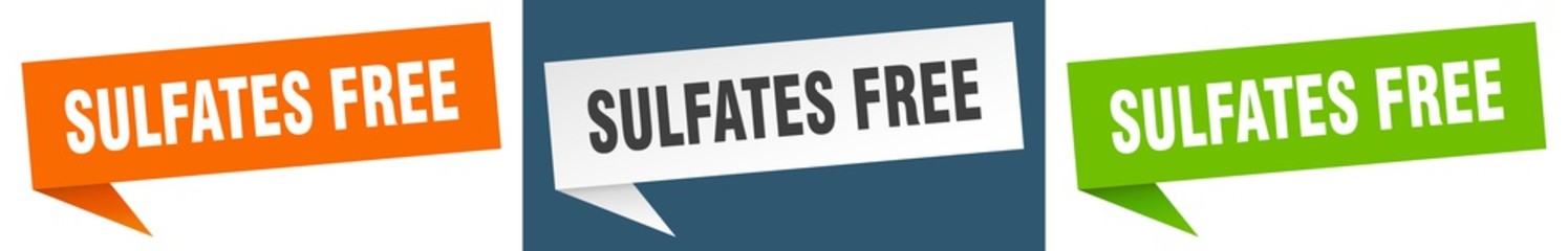 sulfates free banner sign. sulfates free speech bubble label set