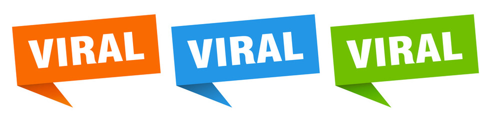 viral banner sign. viral speech bubble label set