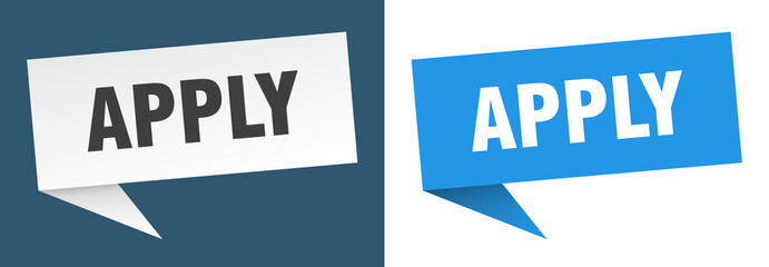 apply banner sign. apply speech bubble label set