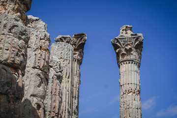 Ancient columns. The remains of a Greek temple of Tyche, Olba