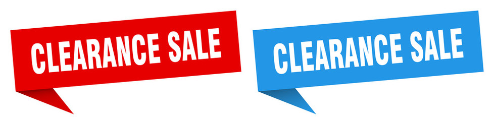 clearance sale banner sign. clearance sale speech bubble label set