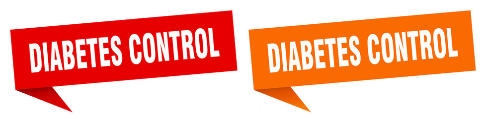 diabetes control banner sign. diabetes control speech bubble label set