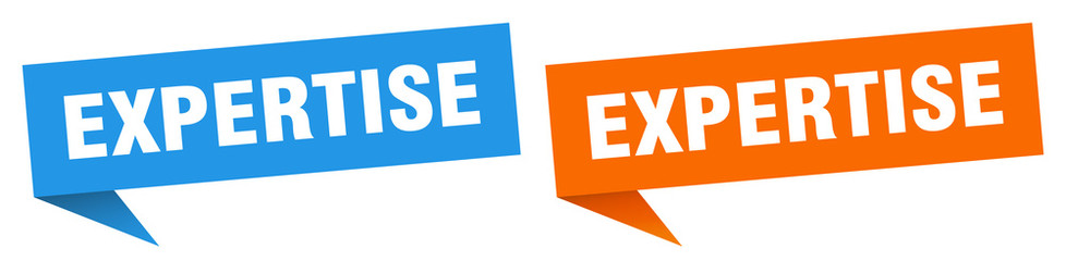 expertise banner sign. expertise speech bubble label set