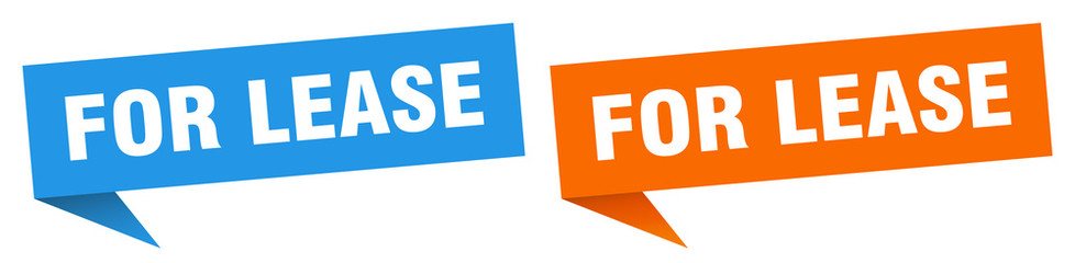 for lease banner sign. for lease speech bubble label set