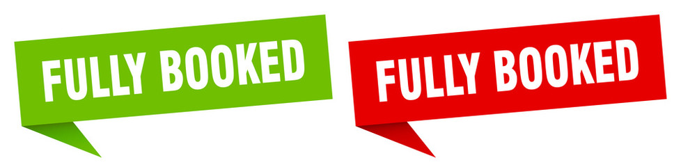 fully booked banner sign. fully booked speech bubble label set