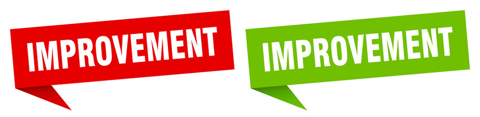 improvement banner sign. improvement speech bubble label set